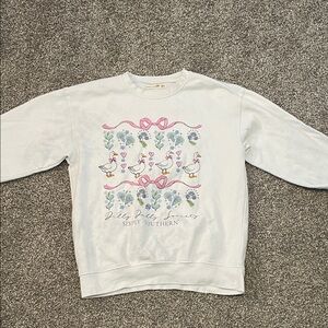 Simply Southern White Crewneck with Floral and Duck Motif